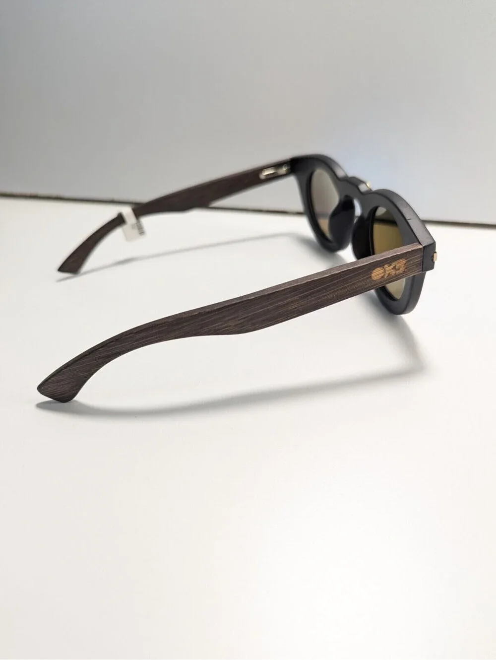 OK4U Sunglasses Chucky Square Frames Black And Brown Frames Golden Accents